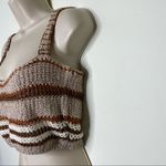 ZARA Knit Crochet Crop Top Brown Tan Size S Photo 4