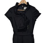 Julian Taylor Vintage New York Black Ruffle Collar Jeweled Button Dress Size 12 Photo 4