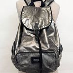 PINK - Victoria's Secret Victoria's Secret PINK Metallic Gun metal Backpack book bag Photo 0