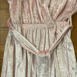 Miss Elaine Vintage 1980s Pink Velvet Like Long Robe Womens Petite USA Lace Photo 6