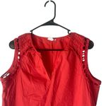 MELLODAY Mellowday‎ Women's Size Small Red Scallop Sleeveless Career Office Top Photo 1
