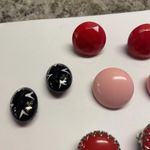 Lot of 5 Vintage /Modern Costume Earrings Clip On Screw On Pink Red Black Etc Photo 6