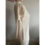 Ann Taylor Women's  Factory White Ruffle‎ Sleeve T-Shirt Size M Cute! Photo 2