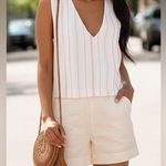 Treasure & Bond Striped Sleeveless Reversible Vest Top in Cream Size Small Photo 0
