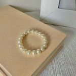 Pearl Medium Bauble Bracelet Vintage “Maebe” Elegant Classic Minimal Pearlcore White Photo 2