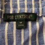 For Cynthia Linen Blend Striped Knee Length Shift Dress M Photo 9