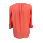 Valerie Stevens  Coral Lace Trim Blouse Women’s XL Photo 4