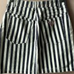 Guess Vintage  Black & White Washed Striped Denim Mini Skirt Size S EUC Photo 3