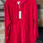 Joan Vass  Velour Full Zip Jacket With Hood Photo 0