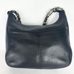 Brighton Barbados Ziptop Hobo Bag Pebbled Leather Black Braided Strap Photo 1