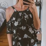 Sienna Sky Black & White Floral Open Shoulder Top Photo 0