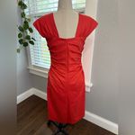 Robert Rodriguez  Ruched A-Line Dress in Coral Red Size 4 Photo 3