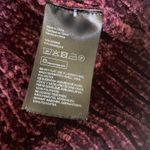 H&M Burgundy Velour Waffle Knit Mock Neck Crop Sweater Women's XS Photo 7