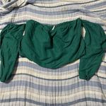 Free People  boho in the limelight smocked long sleeve off shoulder green small Photo 0