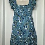 NWT Thirty/Thirty Floral Stretch Cap Sleeve Flowy Women’s Dress Cute Sundress L Blue Size L Photo 5