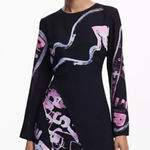 Desigual NWT  Women's Asymmetric short dress with letters size small long sleeve Photo 0