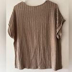 SheIn Ribbed Neutral Brown Short Sleeve Top Photo 1