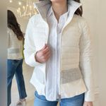 BRAND NEW Sosken Designer White Down Puffer Longline Fur Trim Jacket Coat XL XXL Silver Photo 5