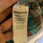 Patagonia Women's size 2 Organic Cotton Blue Purple Plaid Flannel Shirt Photo 7