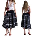 Cathy Daniels Vintage Tiered Boho Polka Dot Maxi Skirt XL Photo 1