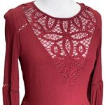 American Eagle  Maroon Burgundy Long Sleeve Lace XS Photo 1