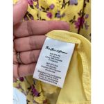 For Love & Lemons Beaumont Yellow Floral Silk Ruched Tie Mini Dress Size Medium Photo 6