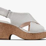 Clarks Maritsa Lara Slingback Sandals Wedge White Snake Textured Size 11 Women's Photo 0