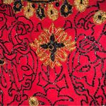 Adrianna Papell Vintage Evening Beaded Red Formal Long Sleeve Cardigan Medium Photo 3