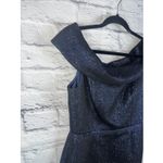 Rickie Freeman x Teri Jon Jacquard Blue Metallic Cocktail Dress Size 6 READ Photo 8