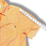 Bogner Shirt Womens XL (12) Button Up Short Sleeve Orange/White Stripe Golf Orange Photo 8