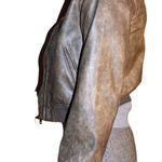 RSQ  Faux Brown Leather Bomber Jacket L NWT Photo 2