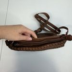 Crossbody Bag Brown Woven Leather Boho Slouchy Removable Adjustable Strap Photo 6