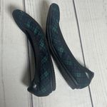 Lands End Womens 8 B Ballet Flat Shoe Round Toe Elastic Trim Slip On Plaid EUC Green Photo 5