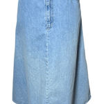 Vintage Classic Denim A Line Midi Skirt Light Wash American Profile Womens 6 8 Blue Photo 0