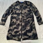 Apt. 9  Longline Cardigan Sweater Jacket Medium Gray Black Camo Print Normcore Photo 11