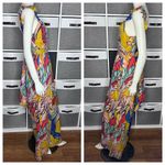 Bel Kazan Evie Jumpsuit Colorful Maxi Jumpsuit With Leaf Print Size Medium Yellow Photo 4