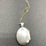 Sterling Silver Cross Front Oval Locket Pendant Necklace 925 18” Photo 5