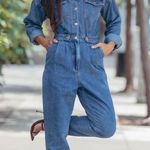 Kittenish Denim Jumpsuit  Photo 0