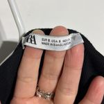 ZARA Black Cinched Front V-Neckline Ruffle Hem Short Sleeve Crop Top Size Small Photo 5