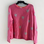 Lisa Todd Women's Coral Pink Grey Heart Pullover Sweater Size L Valentine Size L Photo 0