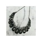Teardrop Crystal Statement Necklace With Adjustable Chain Goth Wedding Prom Silver Photo 4
