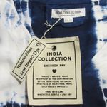NWT Emerson Fry India Collection Tie Dye Caftan in Indigo White Maxi Dress XS/S Blue Size undefined Photo 5
