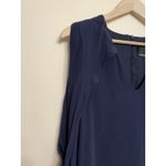 C/MEO COLLECTIVE Cold Shoulder Top Women Large Navy Blue Lined Blouse Anthro Photo 2