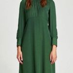 ZARA NWT  Elegant Satin Long Sleeve Mock Neck Midi Dress Size Small $80 Photo 9