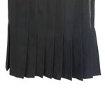 Akris Black Wool Pleated Skirt With Leather Side Zipper Size 4 Photo 4