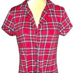 Tartan red plaid stretchy top Red Size M Photo 0