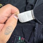 Vintage Fruit Pattern Viscose Wide Leg Palazzo Pants Black Size XL Photo 2