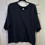 Old Navy Plush Knit Elbow Sleeve Sweatshirt Top Plus Size 3X Charcoal Gray Photo 0