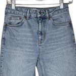 Topshop Jeans Women 4 28" Blue Straight Light Wash High Rise Fading Whiskering Photo 2