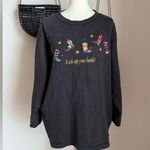Vintage Quaker Factory Cowboy Boots Sweatshirt Western Sweater, Size 2X Black Photo 0